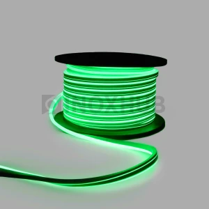 Гибкий Неон INOXHUB 8×16мм, односторонний, бухта 50м, шаг резки 1м, 120 SMD 2835 на метр, 220В, IP65, ЗЕЛЕНЫЙ фото Иноксхаб