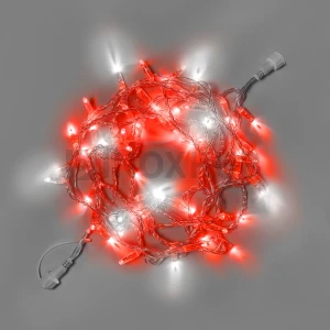 Светодиодная гирлянда INOXHUB Нить 10м, 100 LED, соединяемая, с мерцанием, 24В, IP65, прозрачный провод, КРАСНАЯ фото Иноксхаб