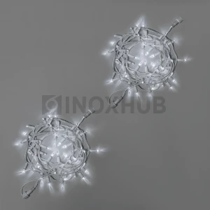 Светодиодная гирлянда INOXHUB Нить 10м, 100 LED, соединяемая, 220В, IP65, белый резиновый провод 2.3мм, БЕЛАЯ фото Иноксхаб