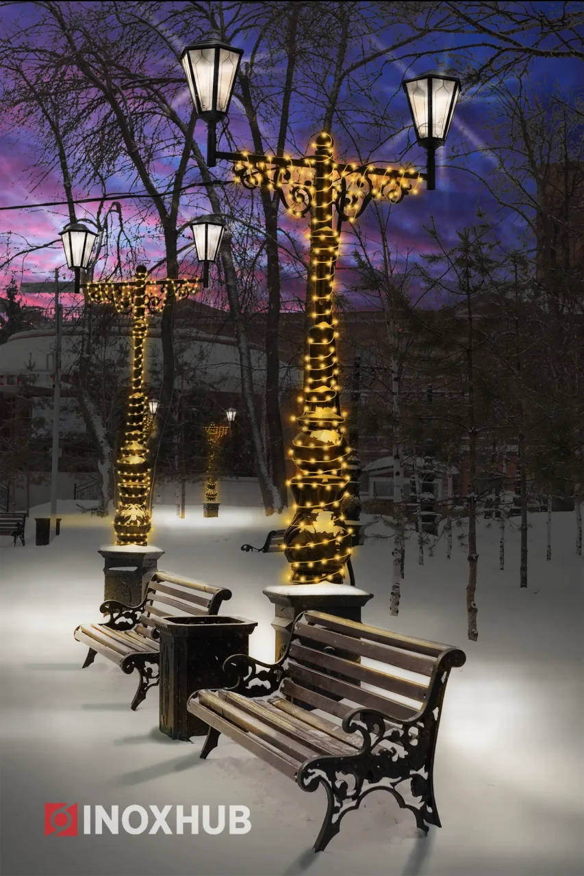 Светодиодная гирлянда INOXHUB Нить 10м, 100 LED, соединяемая, 24В, IP65, белый резиновый провод 3.3мм, ЖЕЛТАЯ фото Иноксхаб