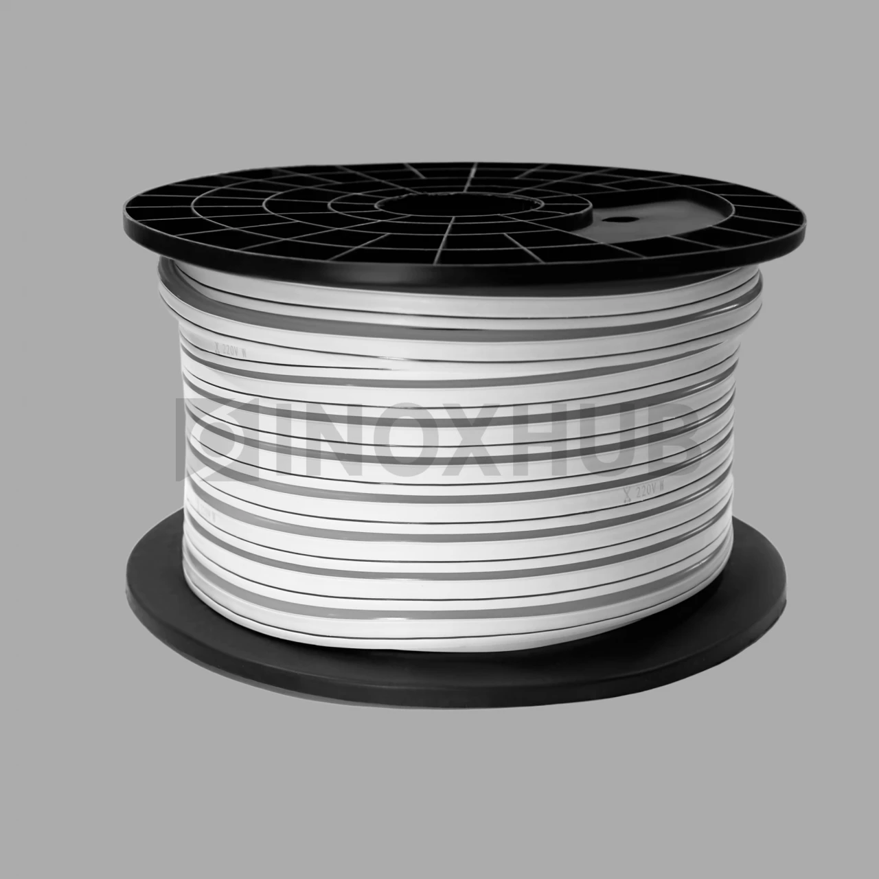 Гибкий Неон INOXHUB 8×16мм, односторонний, бухта 50м, шаг резки 1м, 120 SMD 2835 на метр, 220В, IP65, СИНИЙ фото Иноксхаб