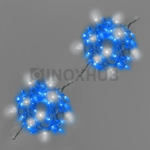 Светодиодная гирлянда INOXHUB Нить 10м, 100 LED, соединяемая, с мерцанием, 220В, IP65, прозрачный провод, СИНЯЯ фото Иноксхаб