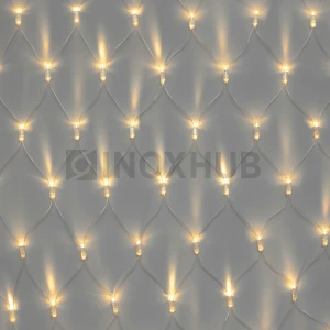 Гирлянда Сетка INOXHUB 2×3м, 388 LED, 220В, IP65, соединяемая, прозрачный провод, ТЁПЛАЯ БЕЛАЯ фото Иноксхаб
