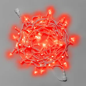 Светодиодная гирлянда INOXHUB Нить 10м, 100 LED, соединяемая, 24В, IP65, белый резиновый провод 2.3мм, КРАСНАЯ фото Иноксхаб