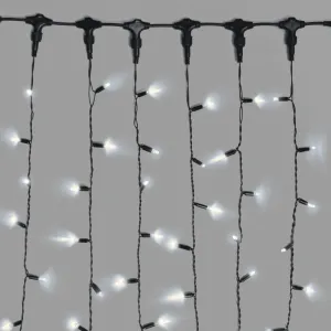 Гирлянда Занавес INOXHUB 2х3м, 600 LED, 220В, IP65, черная резина 2.3мм, БЕЛЫЙ фото Иноксхаб