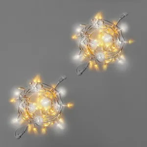 Светодиодная гирлянда INOXHUB Нить 10м, 100 LED, соединяемая, с мерцанием, 220В, IP65, белый резиновый провод 3.3мм, ТЁПЛАЯ БЕЛАЯ фото Иноксхаб