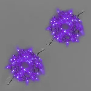 Светодиодная гирлянда INOXHUB Нить 10м, 100 LED, соединяемая, 220В, IP65, прозрачный провод, ФИОЛЕТОВЫЙ фото Иноксхаб