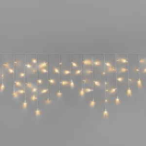 Гирлянда Бахрома INOXHUB 3×0.6м, 108 LED, 220В, IP65, белая резина 3.3мм, ТЁПЛАЯ БЕЛАЯ фото Иноксхаб