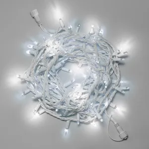 Светодиодная гирлянда INOXHUB Нить 10м, 100 LED, соединяемая, с мерцанием, 24В, IP65, белый резиновый провод 3.3мм, БЕЛАЯ фото Иноксхаб