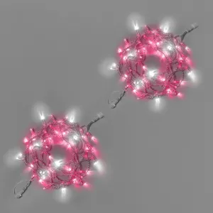 Светодиодная гирлянда INOXHUB Нить 10м, 100 LED, соединяемая, с мерцанием, 220В, IP65, прозрачный провод, РОЗОВАЯ фото Иноксхаб