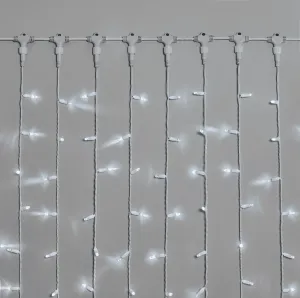 Гирлянда Занавес INOXHUB 2х3м, 600 LED, 220В, IP65, белая резина 2.3мм, БЕЛЫЙ фото Иноксхаб