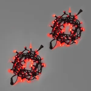 Светодиодная гирлянда INOXHUB Нить 10м, 100 LED, соединяемая, 220В, IP65, чёрный резиновый провод 2.3мм, КРАСНАЯ фото Иноксхаб