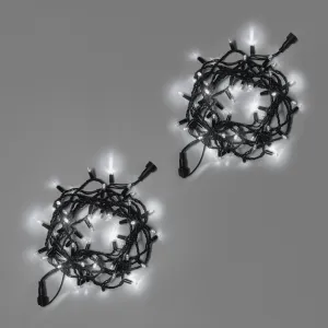 Светодиодная гирлянда INOXHUB Нить 10м, 100 LED, соединяемая, с мерцанием, 220В, IP65, чёрный резиновый провод 2.3мм, БЕЛАЯ фото Иноксхаб