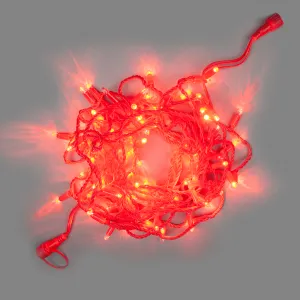Светодиодная гирлянда INOXHUB Нить 10м, 100 LED, соединяемая, мерцающая красным, 24В, IP65, красный резиновый провод 2.3мм, КРАСНАЯ фото Иноксхаб