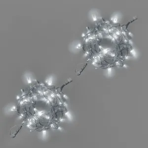 Светодиодная гирлянда INOXHUB Нить 10м, 100 LED, соединяемая, с мерцанием, 220В, IP65, прозрачный провод, БЕЛАЯ фото Иноксхаб