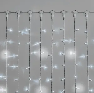 Гирлянда Занавес INOXHUB 2х3м, мерцающий, 600 LED, 220В, IP65, белая резина 2.3мм, БЕЛЫЙ фото Иноксхаб